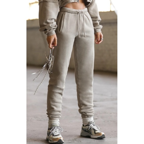 Joah Brown NWT Women Pants XS Small Empire Drawstring Jogger French Terry